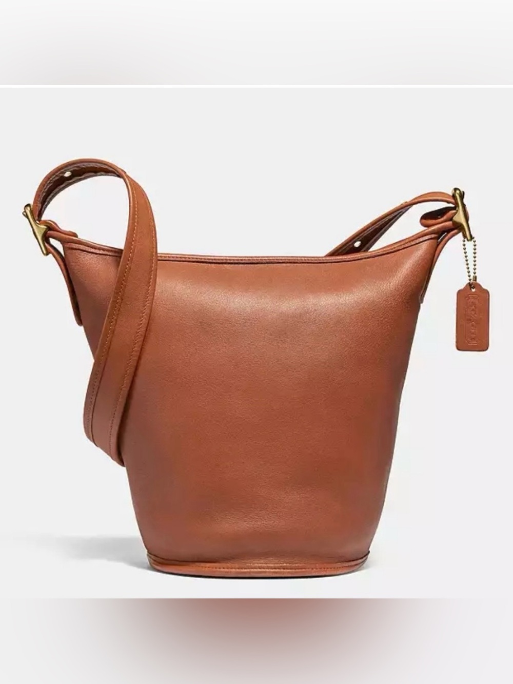 COACH - Duffle Sac Crossbody Bucket Bag in Amber Leather